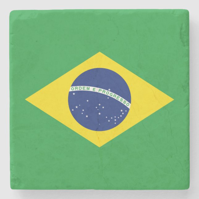 Brazil flag stone coaster (Front)
