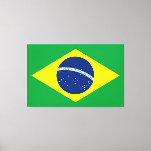 Brazil flag Stretched Canvas Print