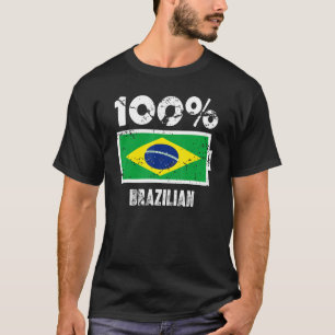 Brazil Flag Support 100 Brazilian Battery Power T-Shirt