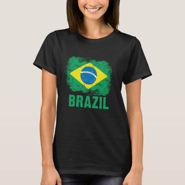 Brazil flag Tee for men Women and Kids (Front)