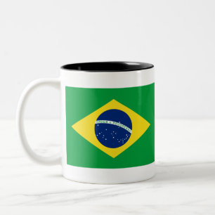 Brazil Flag Two-Tone Coffee Mug
