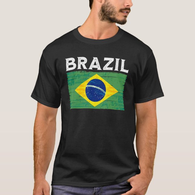 Brazil Flag  Vintage Brazil Flag T-Shirt (Front)