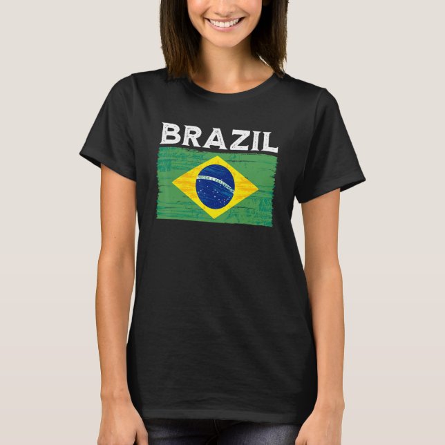 Brazil Flag  Vintage Brazil Flag T-Shirt (Front)