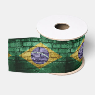 Brazil flag wall grosgrain ribbon