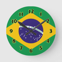 Brazil Flag WallClocks