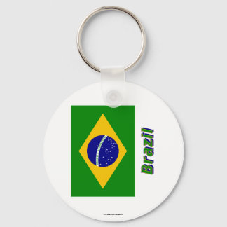 Brazil Flag with Name Key Ring