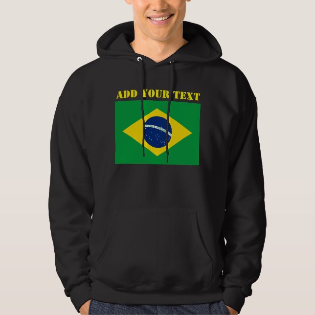 Brazil Flag World Cup 2022 Football Soccer Hoodie (Front)