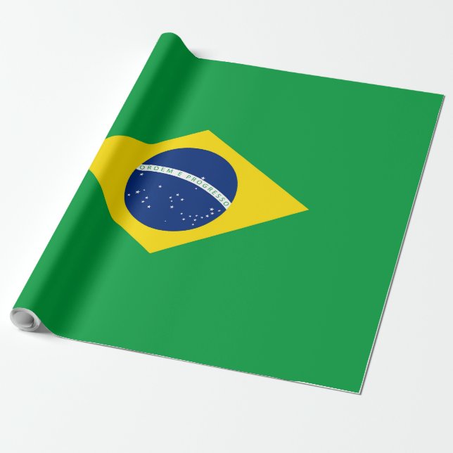 Brazil flag wrapping paper (Unrolled)