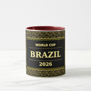 Brazil Football Fan 2026 Black Gold Luxury Mug