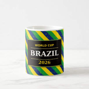 Brazil Football Fan Flag Colors Stripe Pattern Coffee Mug