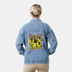 Brazil Football Legend Vintage 90s Denim Jacket
