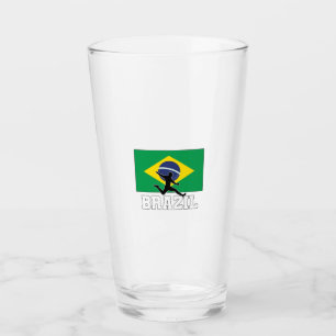 Brazil Football Soccer National Team Glass