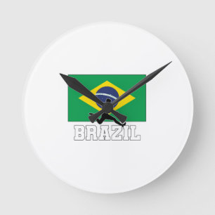 Brazil Football Soccer National Team Round Clock
