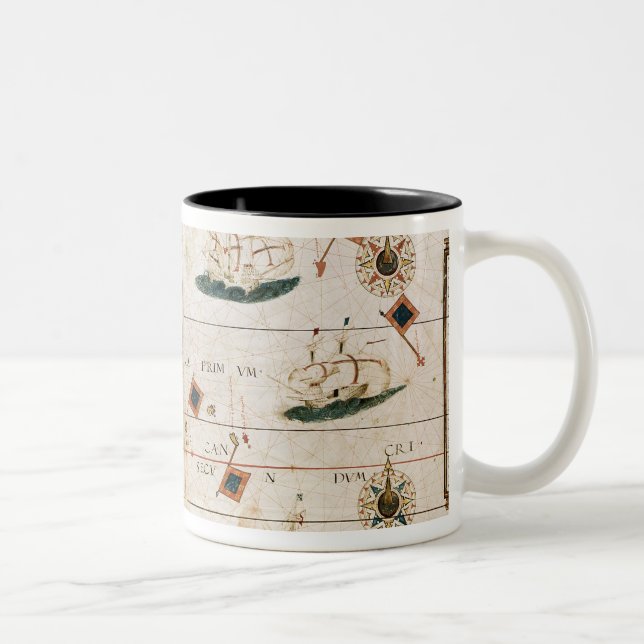 Brazil from the 'Miller Atlas' by Pedro Reinel Two-Tone Coffee Mug (Right)