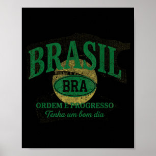Brazil Gift Flag Brazilian Fan Vintage Samba Poster