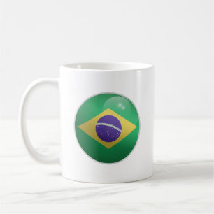 Brazil  Glossy Circle Flag  Coffee Mug
