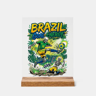Brazil Goal Energy Skeleton Striker Nations Creati Acrylic Sign