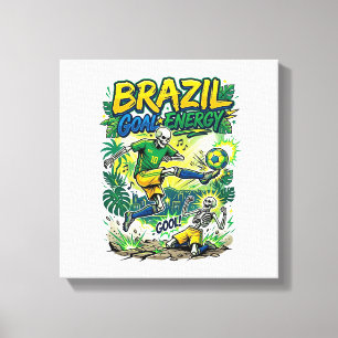 Brazil Goal Energy Skeleton Striker Nations Creati Canvas Print