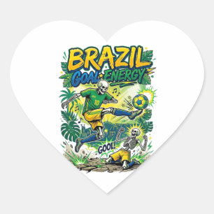 Brazil Goal Energy Skeleton Striker Nations Creati Heart Sticker