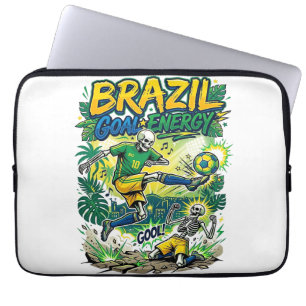 Brazil Goal Energy Skeleton Striker Nations Creati Laptop Sleeve
