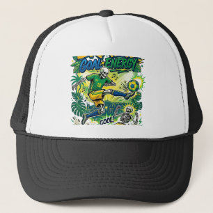 Brazil Goal Energy Skeleton Striker Nations Creati Trucker Hat