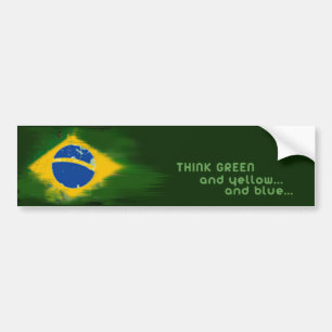 Brazil green and yellow bumper sticker