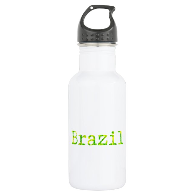 Brazil Green and Yellow Font 532 Ml Water Bottle (Front)