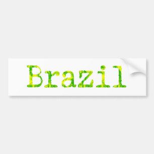Brazil Green and Yellow Font Bumper Sticker
