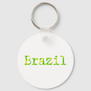 Brazil Green and Yellow Font Key Ring
