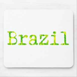 Brazil Green and Yellow Font Mouse Mat