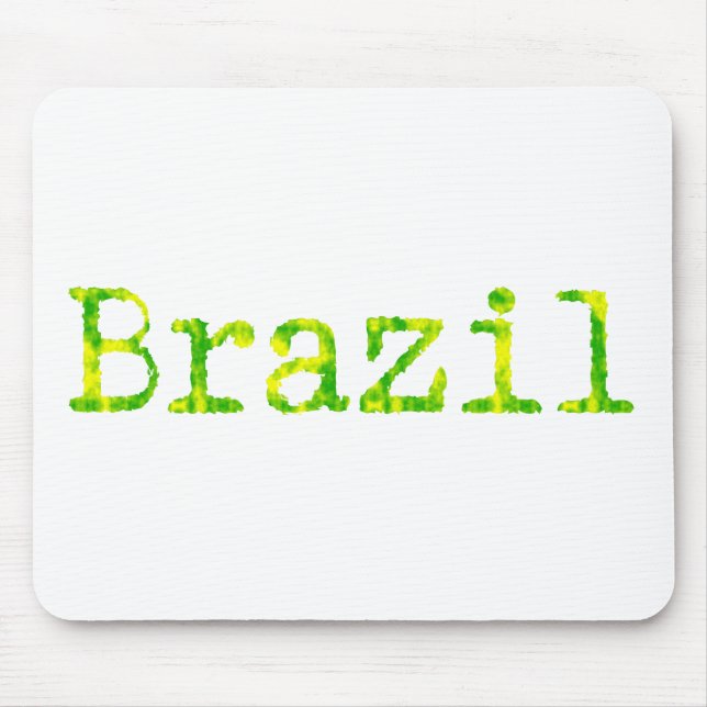 Brazil Green and Yellow Font Mouse Mat (Front)