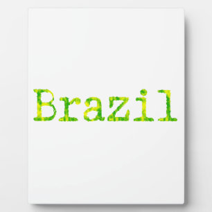 Brazil Green and Yellow Font Plaque