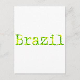 Brazil Green and Yellow Font Postcard