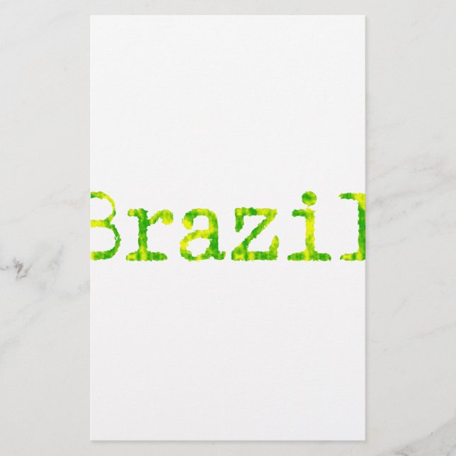 Brazil Green and Yellow Font Stationery (Front)