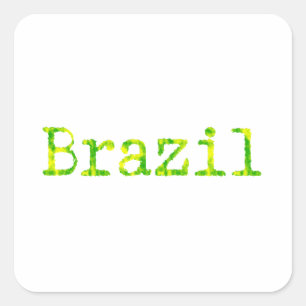 Brazil Green and Yellow Font Sticker