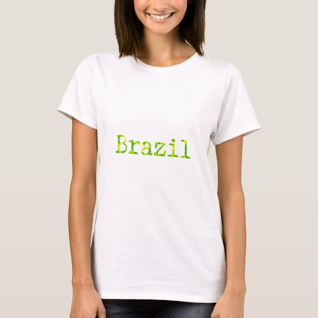 Brazil Green and Yellow Font T-Shirt (Front)