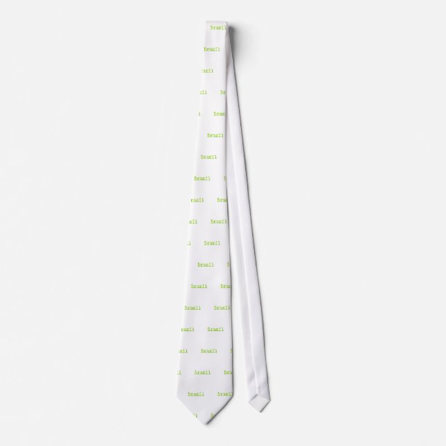 Brazil Green and Yellow Font Tie (Front)