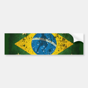 Brazil Grunge flag for Brazilians futebol soccer Bumper Sticker