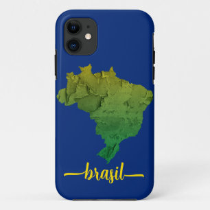 Brazil Grunge   Map of Brazil iPhone 11 Case