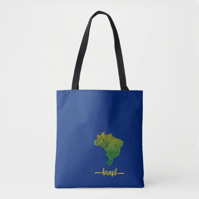 Brazil Grunge | Map of Brazil Tote Bag (Front)