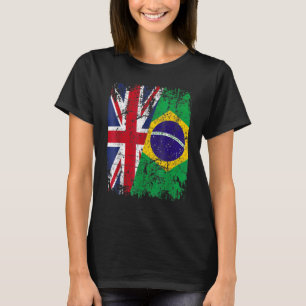 BRAZIL Half BRITAIN UK Friendship Flag BRAZILIAN T-Shirt