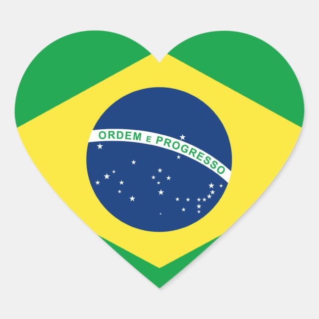 brazil heart flag heart sticker (Front)