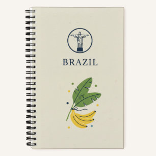 Brazil Heritage & Tropical Banana Leaf Photo Notebook