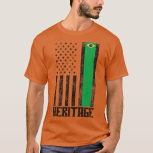 Brazil Hispanic Heritage distressed flag T-Shirt