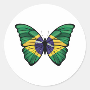 Brazil Hypolimnas Butterfly Classic Round Sticker