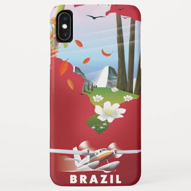 Brazil Illustrated travel poster. Case-Mate iPhone Case (Back)