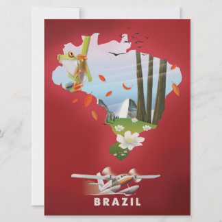 Brazil Illustrated travel poster. Invitation