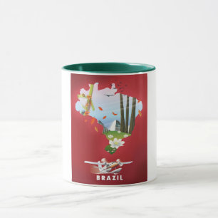 Brazil Illustrated travel poster. Mug