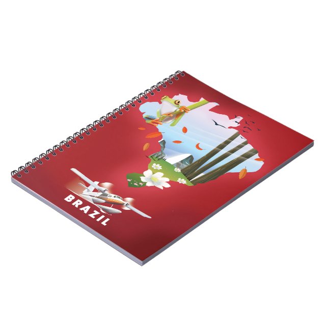 Brazil Illustrated travel poster. Notebook (Left Side)
