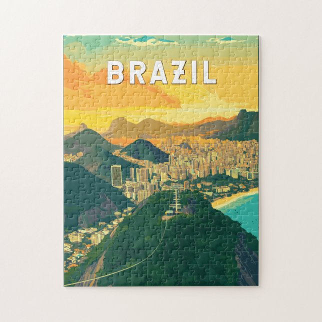 Brazil Illustration Travel Art Vintage Jigsaw Puzzle (Vertical)